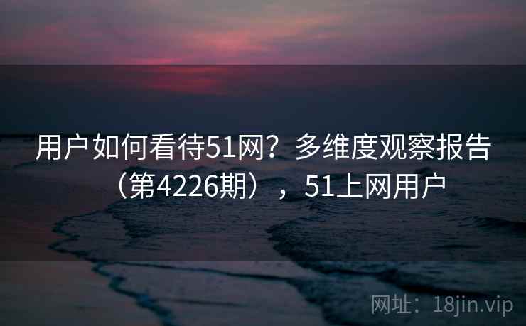 用户如何看待51网？多维度观察报告（第4226期），51上网用户