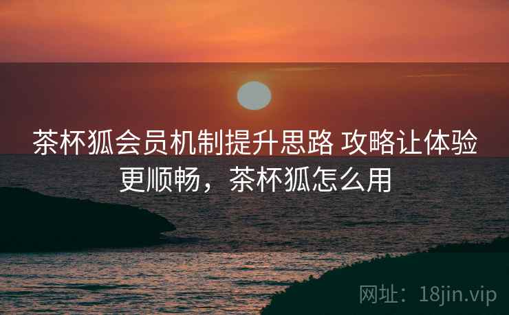 茶杯狐会员机制提升思路 攻略让体验更顺畅，茶杯狐怎么用
